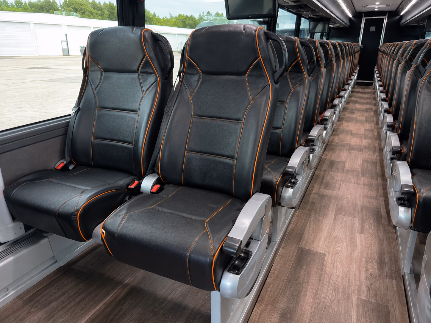 56 passenger charter bus inside