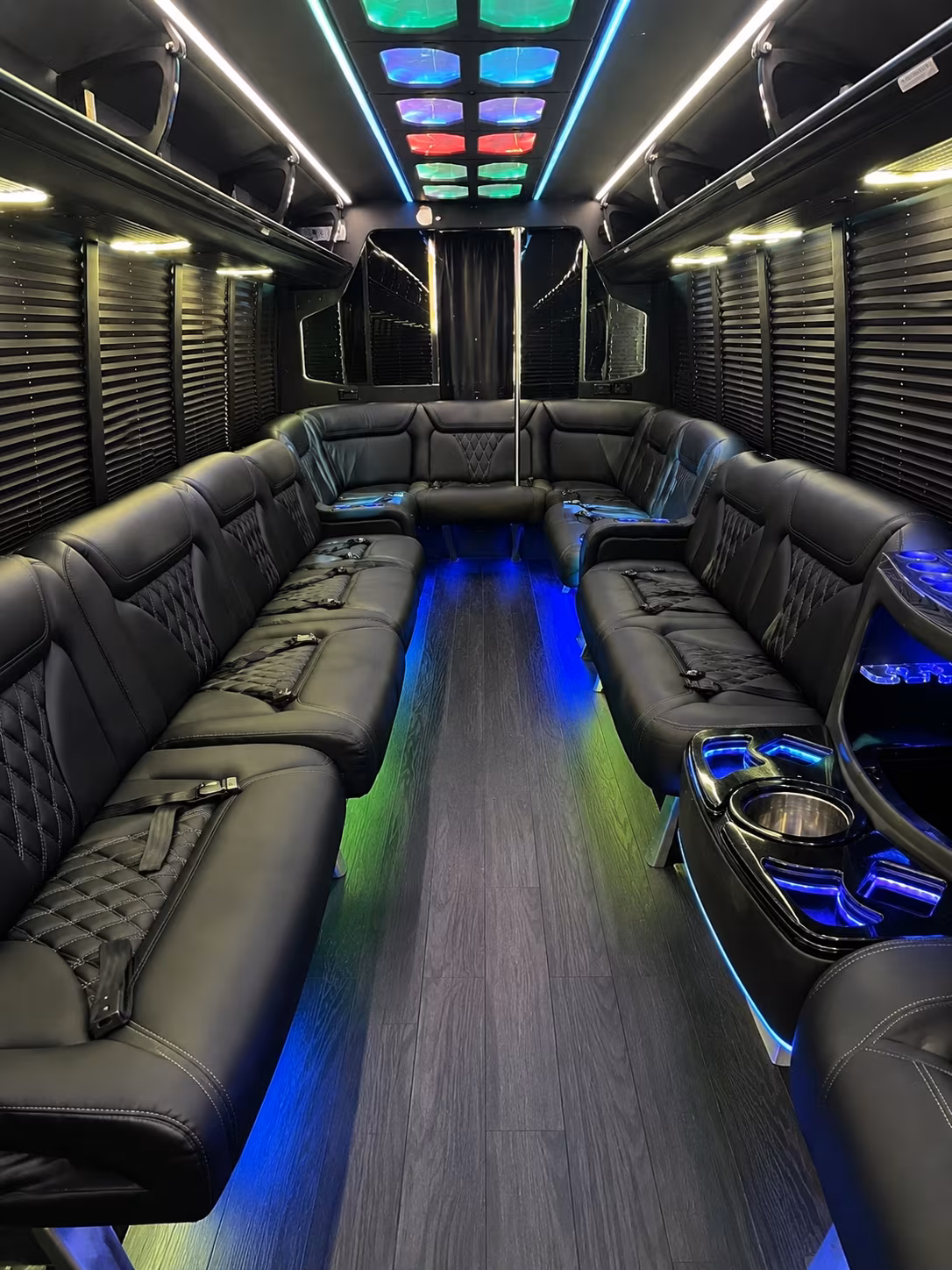 elk grove 20 passenger party bus interior