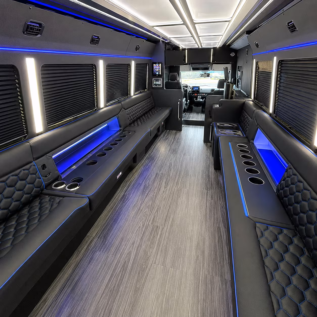 elk grove party bus rental interior
